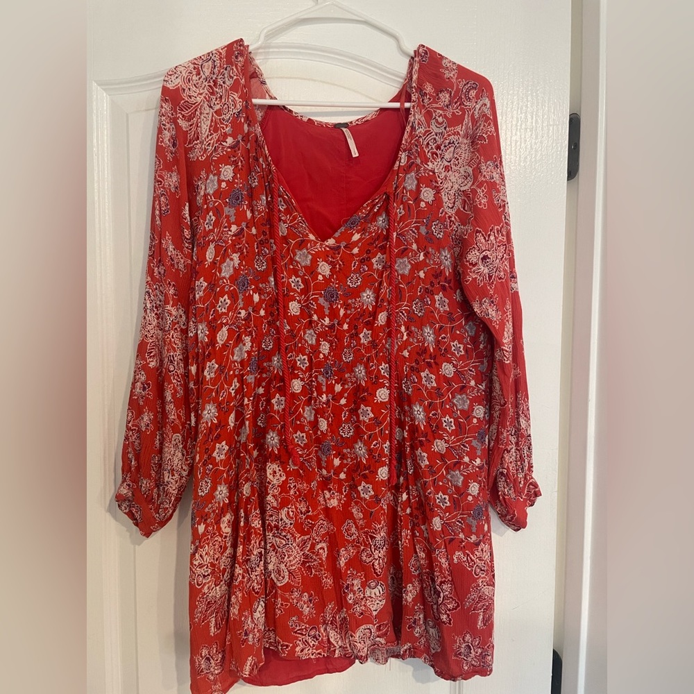 Free People Floral Mini Dress. Size small.